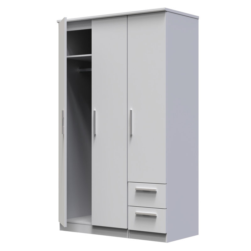 Borgeson Manufactured Wood Wardrobe, Grey Matt