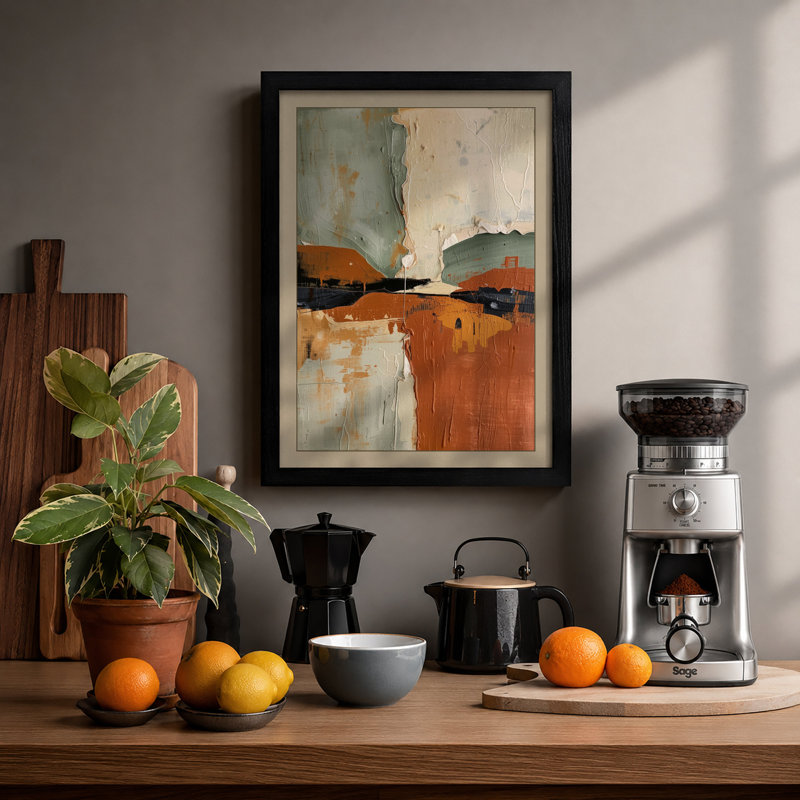 Divided Horizon Modern - Framed Print, A3 - 42.0 x 29.7 cm, Black