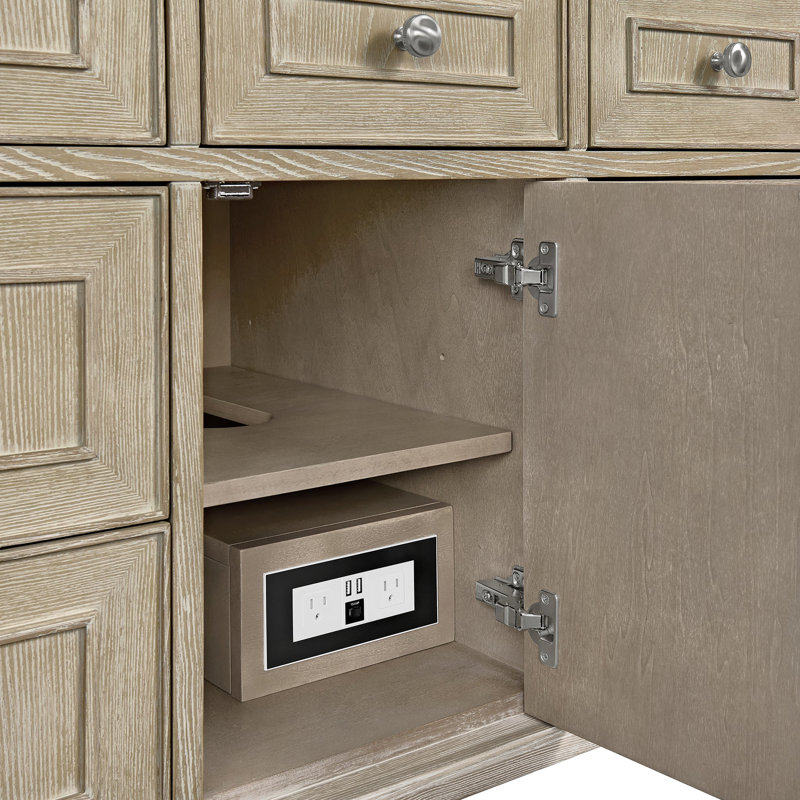 Lorelai 48'' Single Bathroom Vanity with Top, Whitewashed Oak, Lime Delight Quartz, 8" Widespread