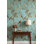 Papier peint rétro avec branches bleues