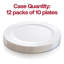 Assiettes plates rondes jetables en plastique blanc uni économique (26 cm) - 120 assiettes