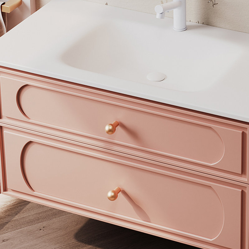 Armoire de salle de bain française de style crème minimaliste, 71"