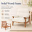 Chaise d'appoint en bois classique avec coussins moelleux et structure en bois massif-2061153394