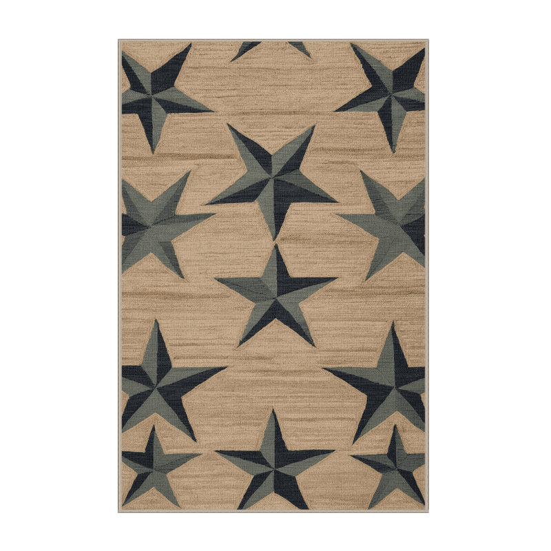  Tapis hawaïen à motif d'étoiles lavables, Rectangulaire 2 pi x 3 pi