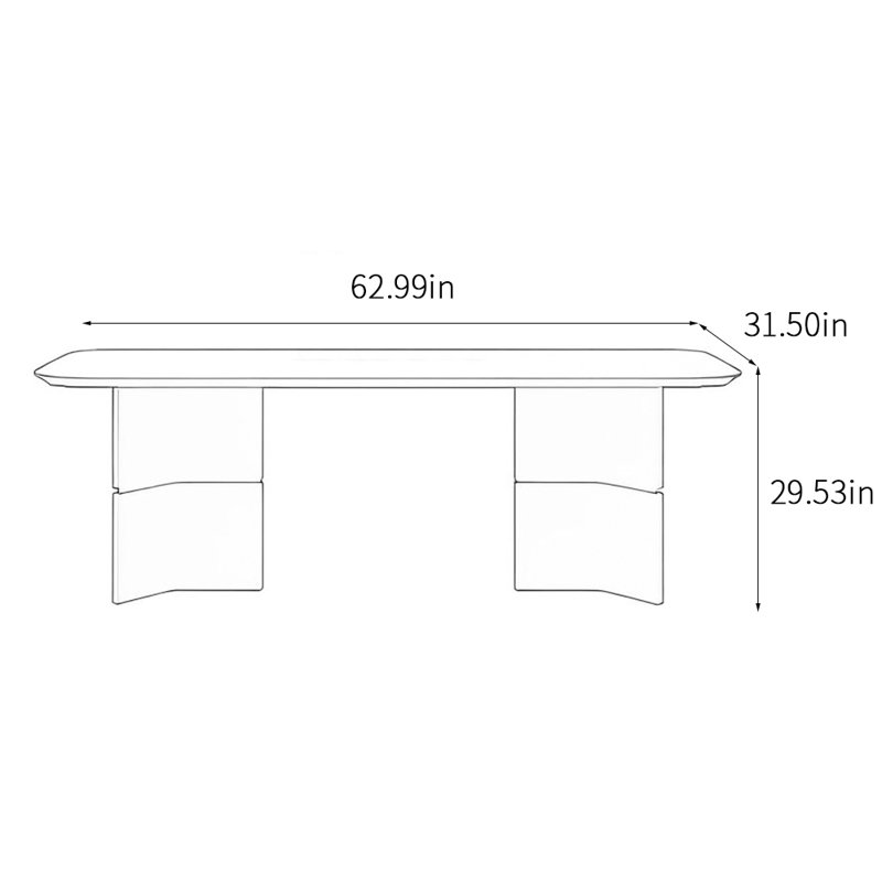 Table luxueuse de style italien, H 29,53 po x L 62,99 po x l 31,5 po