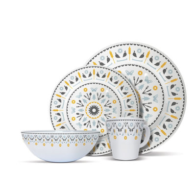 Burk 8 Piece Melamine Dinnerware Set - Service for 2