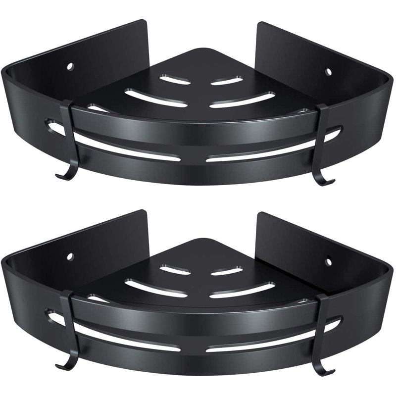 Galicia Metal Bathroom Shelves, Black