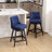  Swivel White Faux Leather 25.5'' Counter Stool with Solid Wood Frame-15567443-15567442