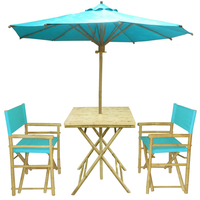 Sinta 2 - Person Patio Dining Set with, Aqua Blue