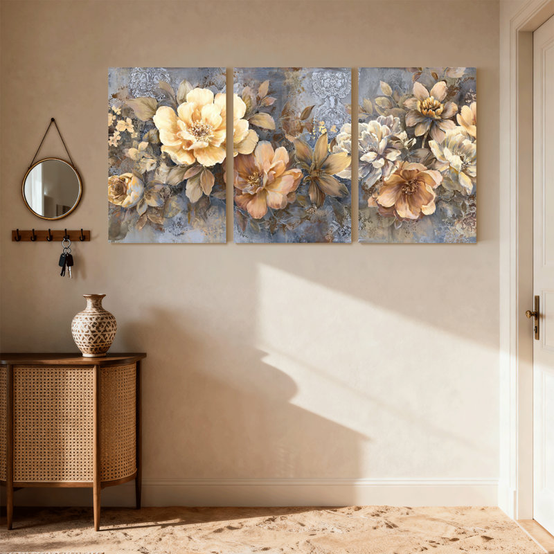 Ensemble de 3 reproductions d'art sur toile, H 24 po x l 48 po