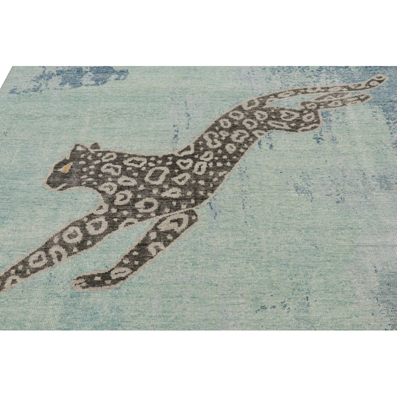 Distressed Homage Animal Print Area Rug, Rectangle 9' x 12'
