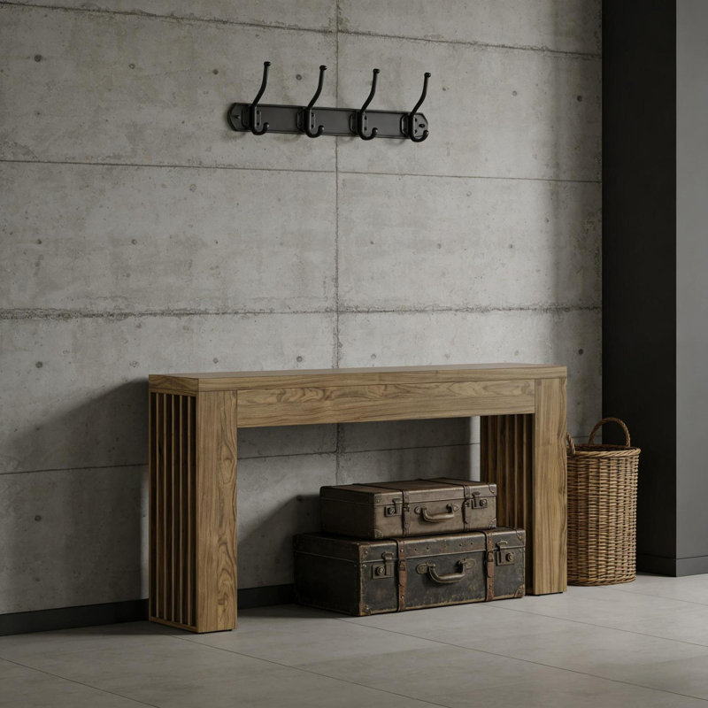 Console durable en MDF brun, style campagnard pour canapé et couloir