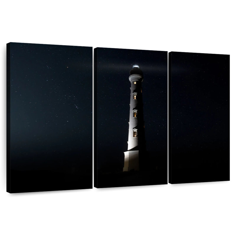 Night At Aruba Lighthouse, 20" H x 33" W