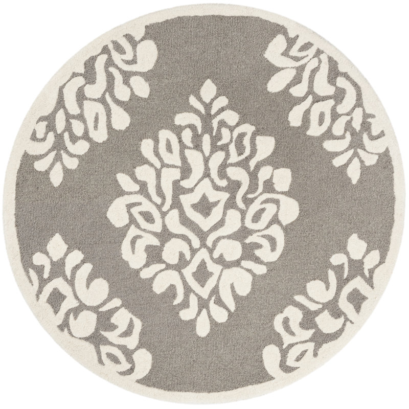 Floret Hand Tufted Wool Oriental Rug, Round 4'