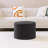 Collapsible Storage Ottoman Round with Tray Teddy Fabric Living Room Bedroom Ottoman with Storage-984372732
