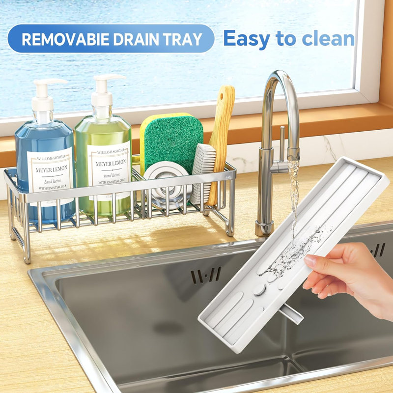 Stainless Steel Sink Caddy, Silver