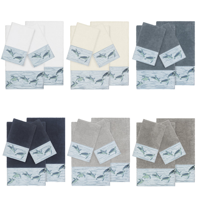Ensemble de serviettes en coton turc 4 pièces Mia, Bleu sarcelle