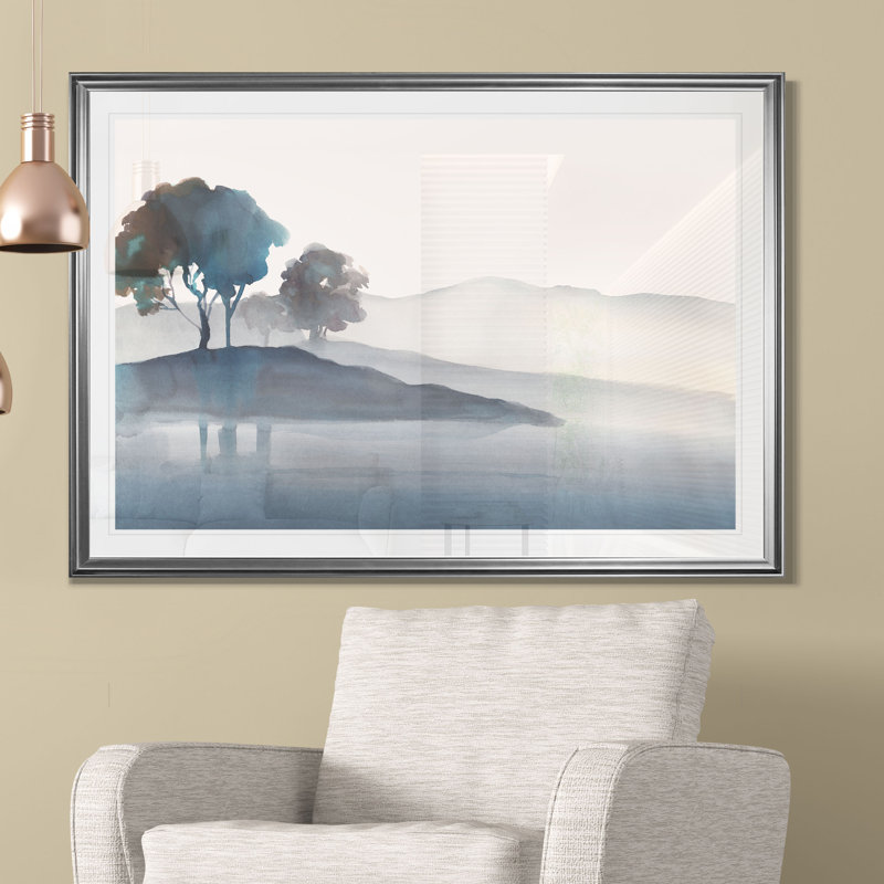 « serene silhouette i », reproduction, H 20 po x l 24 po x P 1,5 po, Cadre argenté