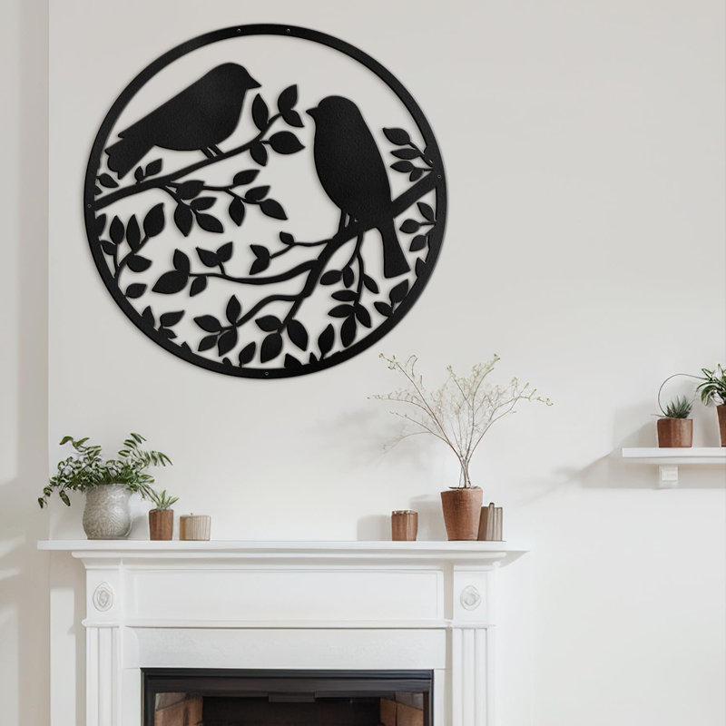 Wall Decor Metal, 24" H x 24" W x 0.05" D, Black