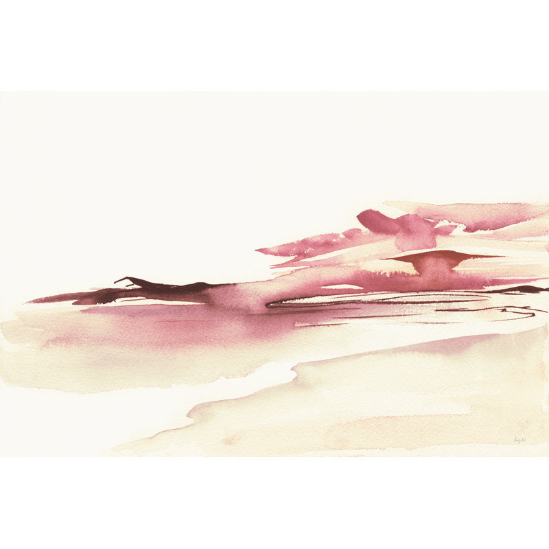 Coucher de soleil rose, H 8 po x l 12 po, Non, Cadre simple blanc