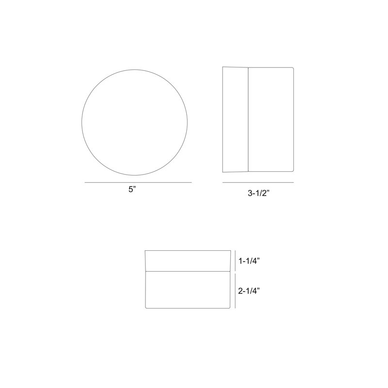 Sternn, extérieur, 5 po, noir mat, verre lisse lisse, Verre transparent et lisse