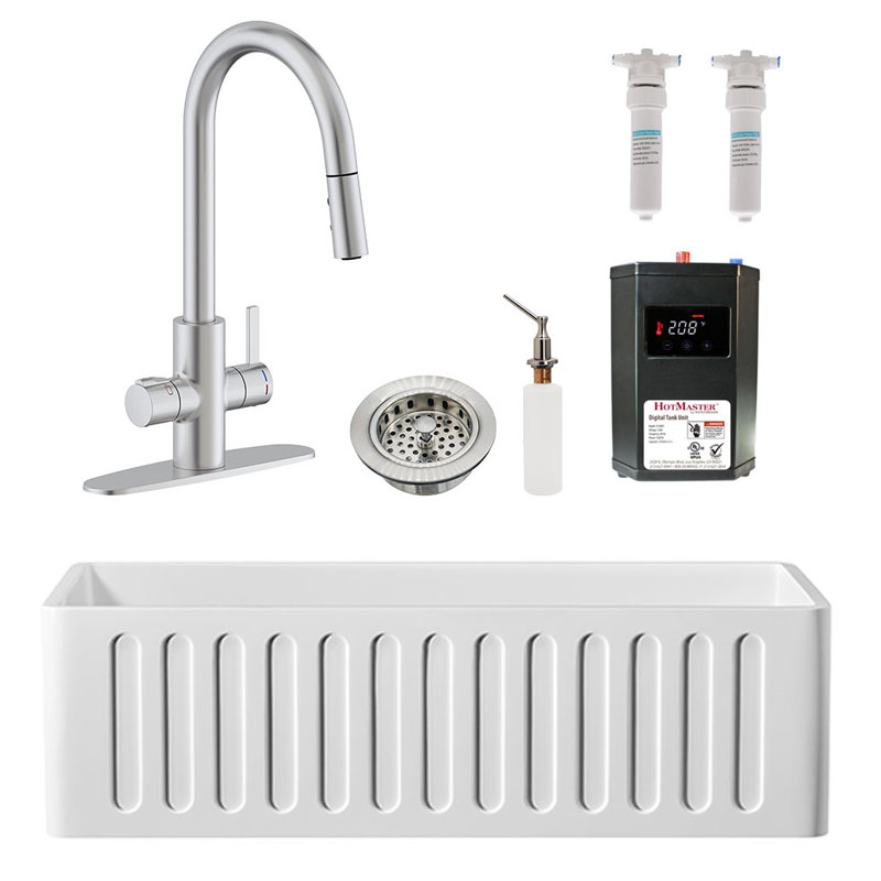 33'' L Single Bowl Kitchen Sink, Stainless Steel