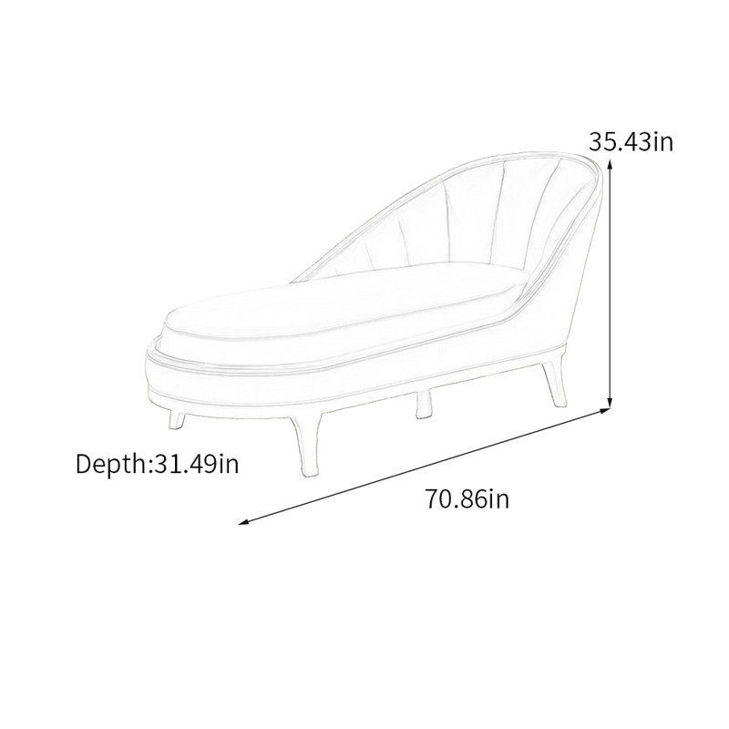 Chaise longue de luxe avec similicuir, Orienté à droite