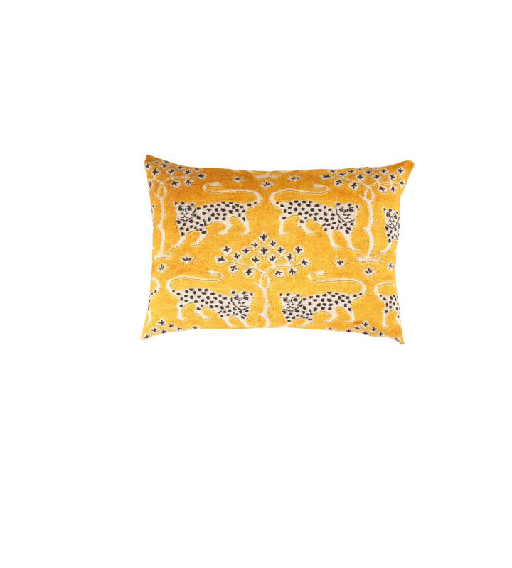 Turkish Fine Silk tiger Pillow 16"x24"