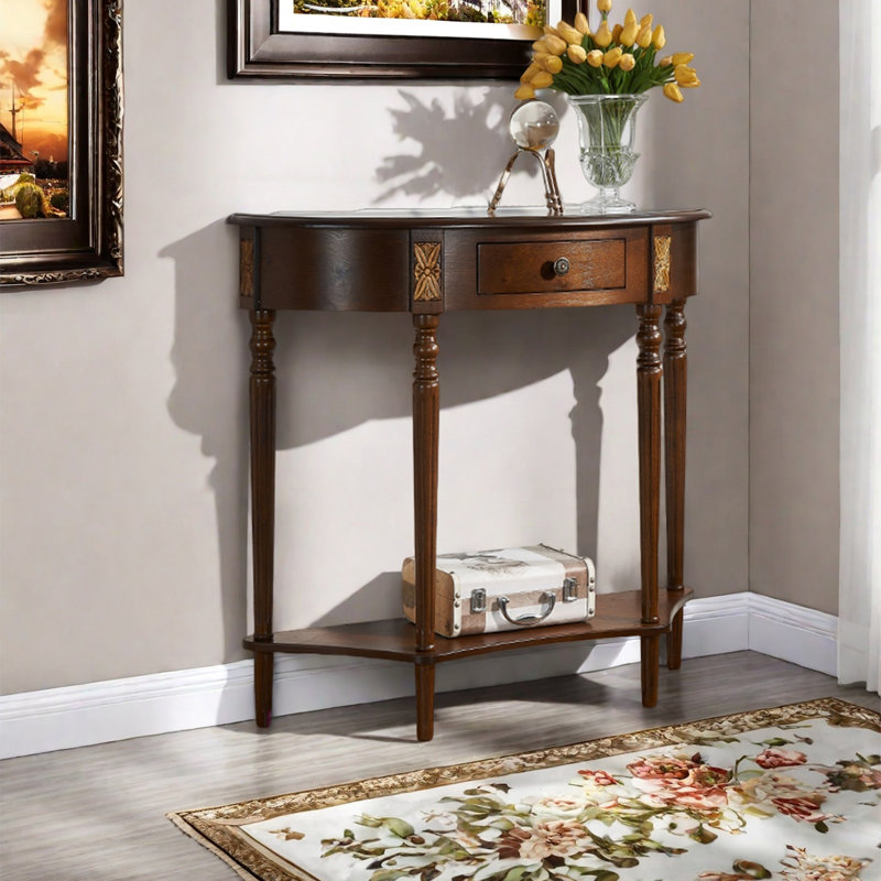 Console semi-circulaire de style américain, H 34,65 po x l 31,5 po x P 12,99 po