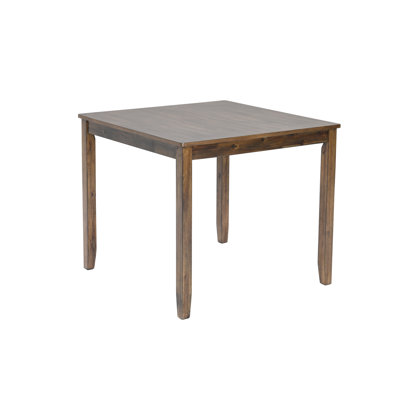 4 Person Square Wooden Dining Table, Walnut, Elegant 4 Build by Winston Porter