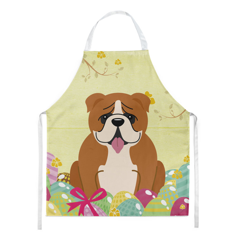 Tablier œufs de pâques, Bouledogue anglais, Blond / brun clair / crème