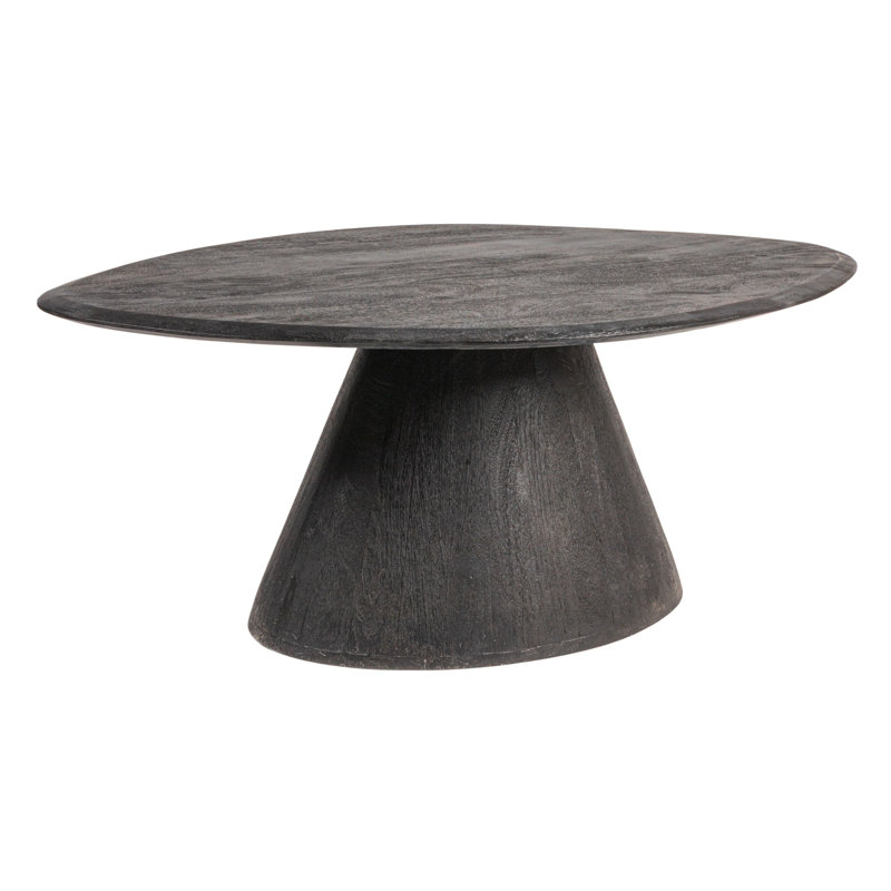 Table basse en bois de manguier asymétrique Declan, Noir