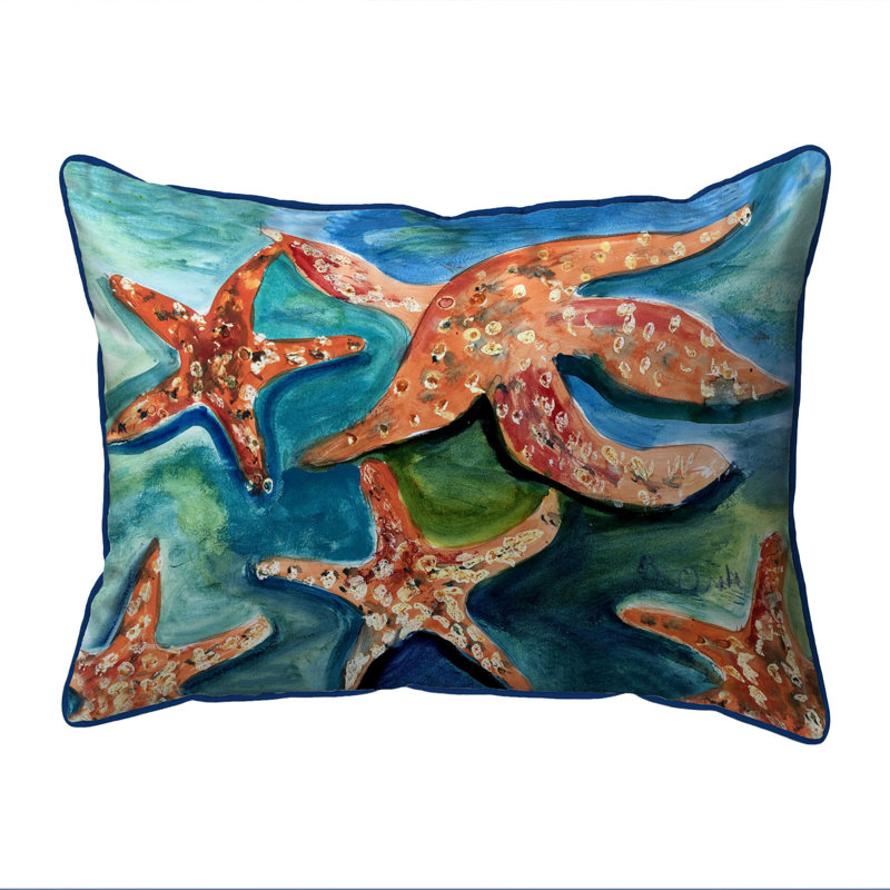 Starfish Outdoor Rectangular Pillow Cover & Insert, 11" x 14"