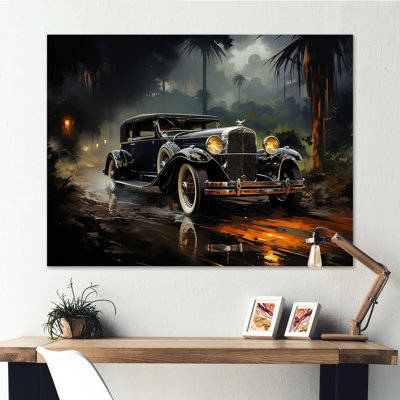 Noir «Vintage Car Elegance I», art mural rétro