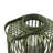Green Bamboo Lantern With Glass Insert, Slatted Frame And Handle, 17 Inch