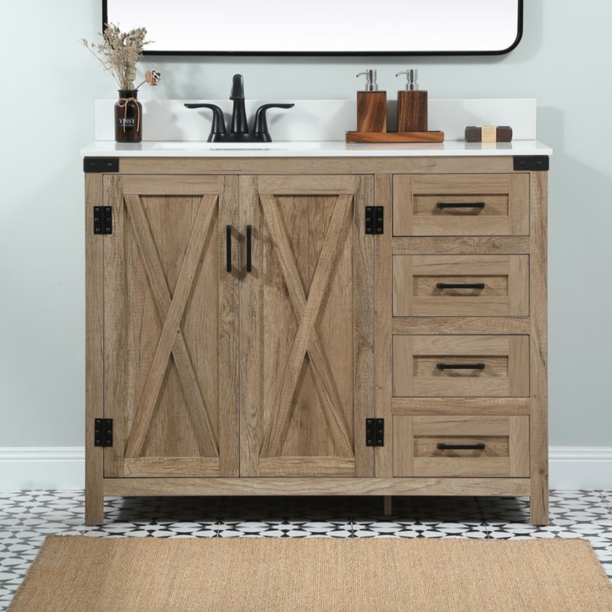 Slayton 42'' Single Bathroom Vanity, Natural Oak