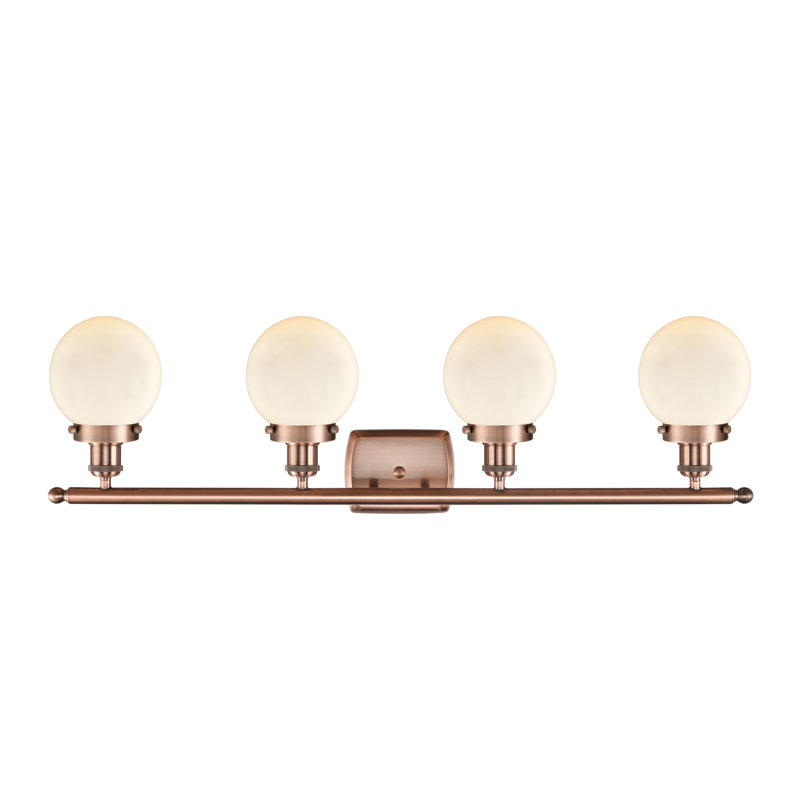 Lorri 4 - Light Vanity Light, Antique Copper, Matte White, Incandescent
