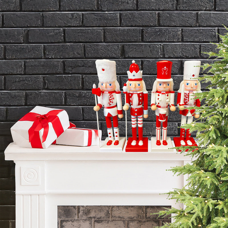 12" Red & White Nutcrackers, 4 Asst.