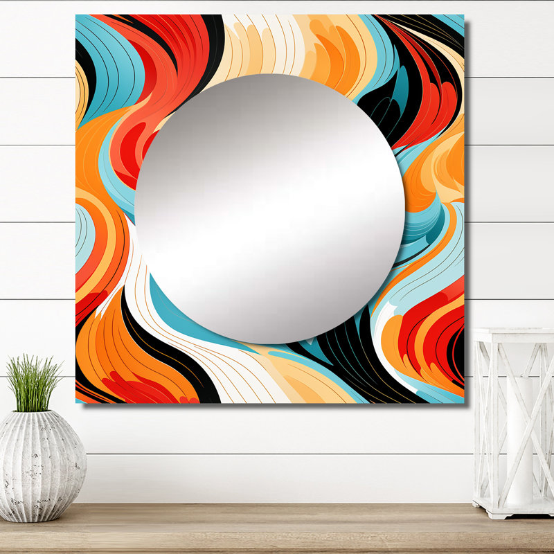 Tribal Camo Fusion - Modern Large Square Mirror For Wall Art Decor, 29" x 29"