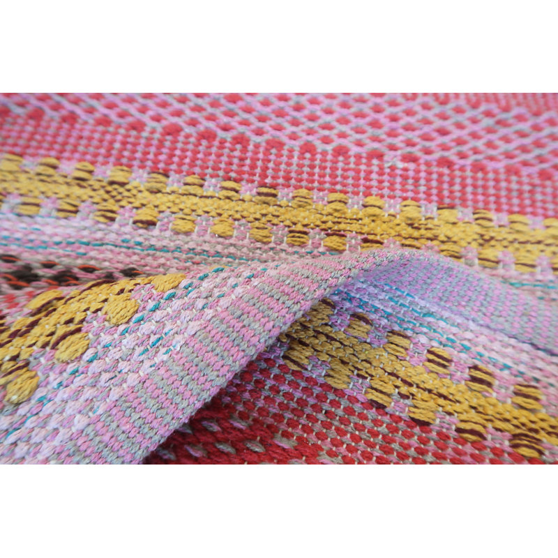 Saffron Striped Hand Woven Area Rug, Rectangle 60 x 90cm