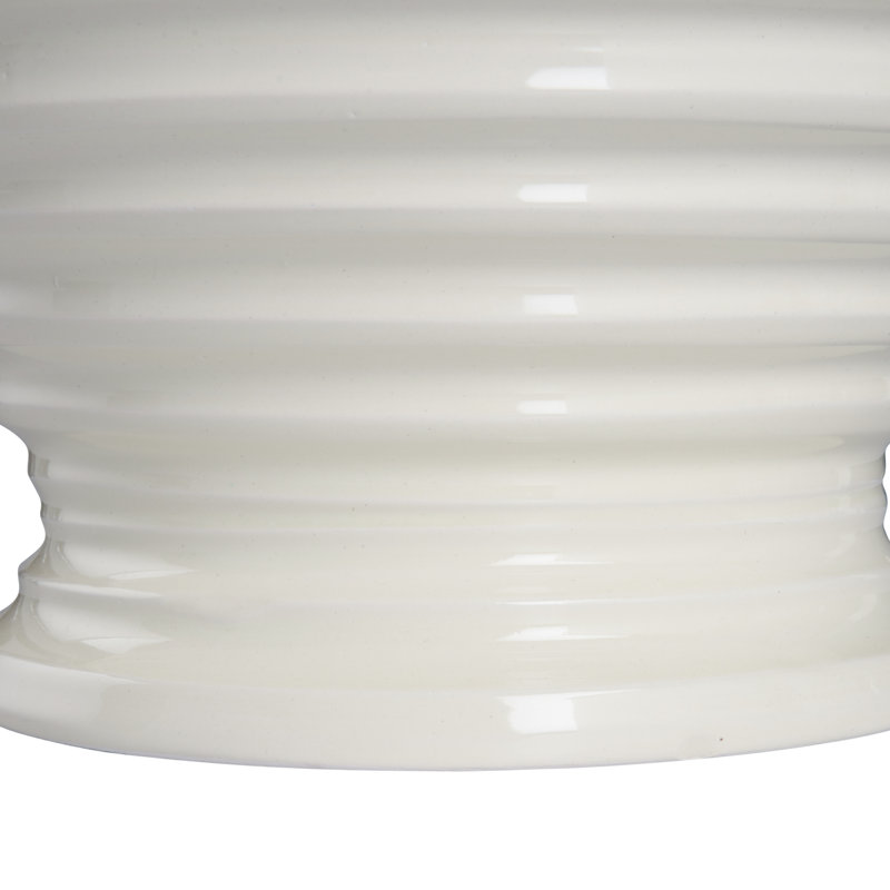 Increspatura Footed Bowl - White