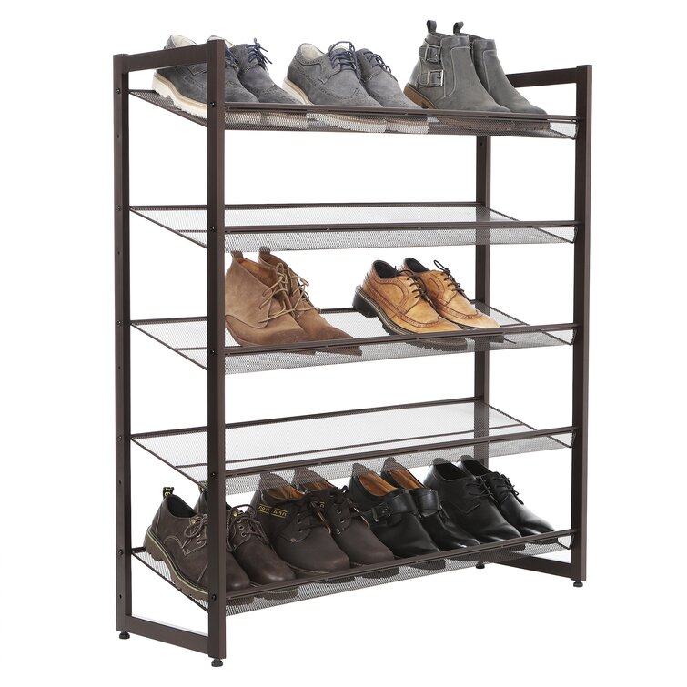 25 Pair Metal Shoe Rack Rebrilliant Finish: Bronze