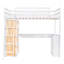 Lit mezzanine avec échelle, tablettes et bureau