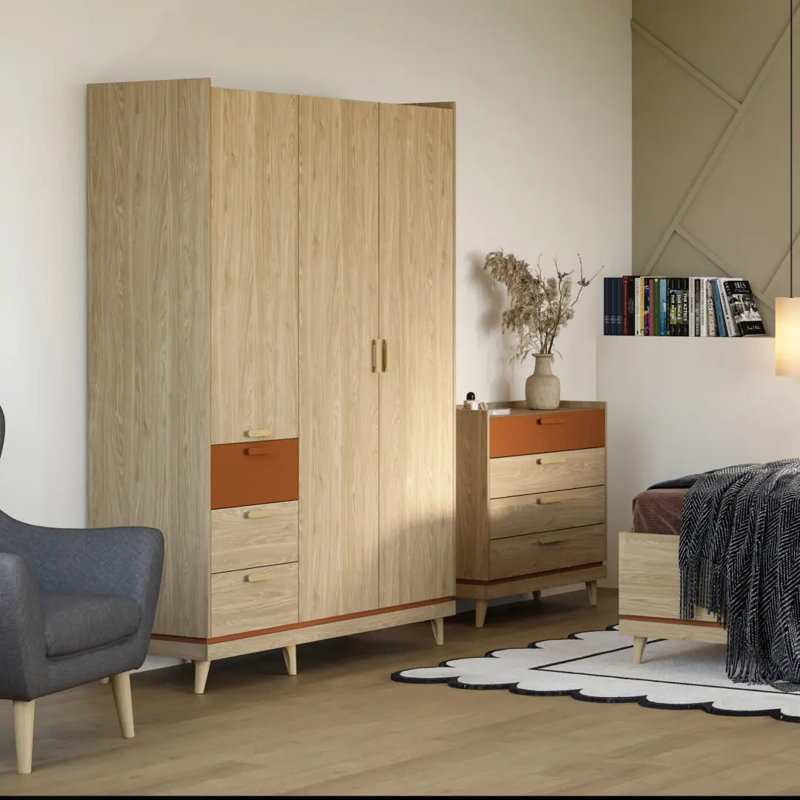 Manufactured Wood Wardrobe, Oiled Oak