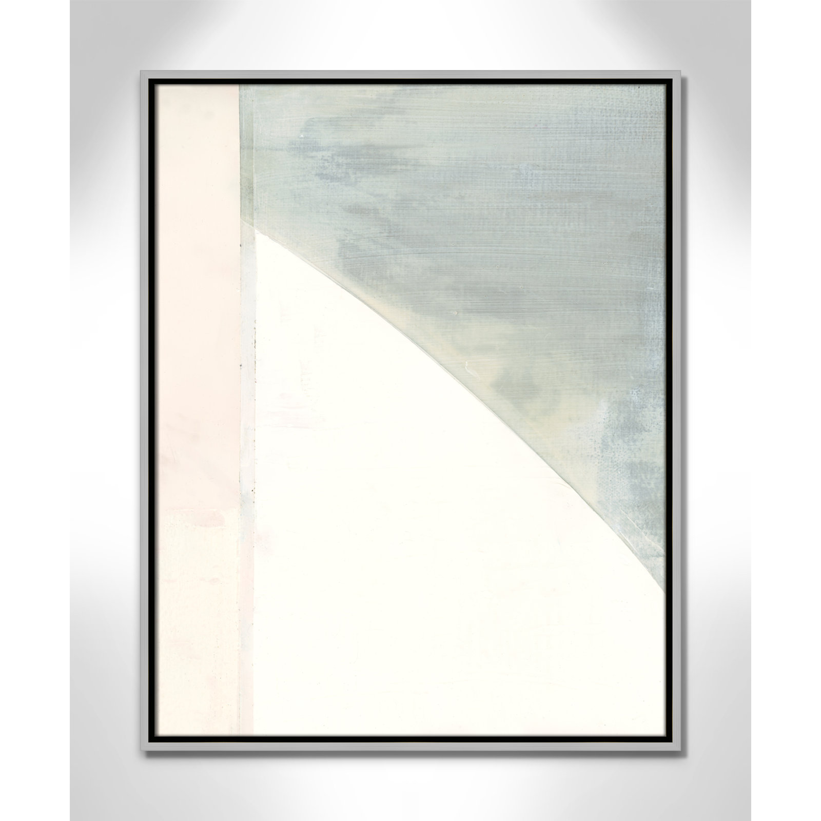 Alexandria "In Neutral I" Painting by Cartissi, Silver Framed Canvas, 29.5" H x 23.5" W x 2" D