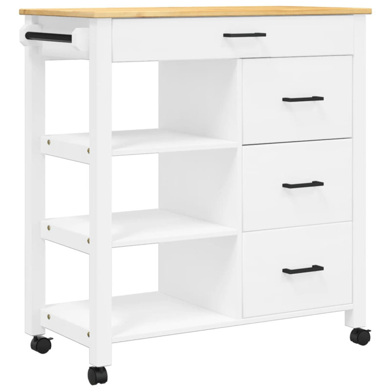 Kitchen Serving Cart, White