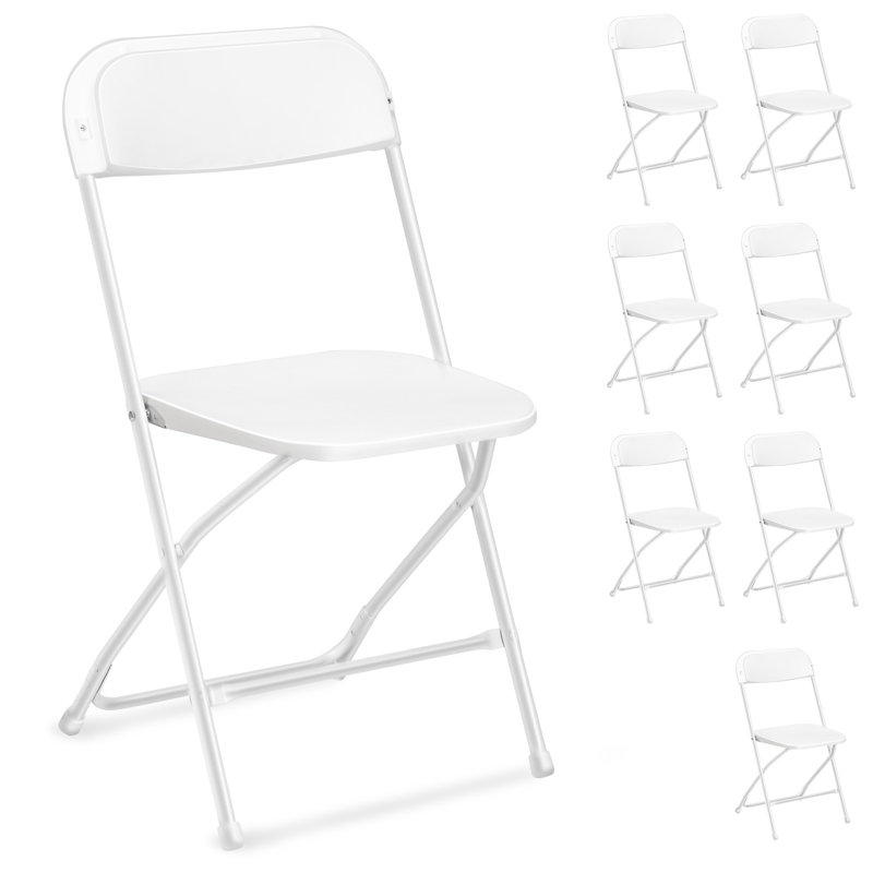 Marvaa Plastic / Resin Stackable Folding Chairs, White