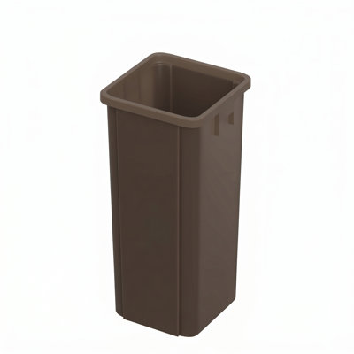 Poubelle carrée en plastique 23 pouces avec canaux d'aération