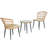 3 Piece Patio Rattan Seating Group with Cushions-2133449474