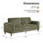 84" Corduory Sofa Upholstered Square Arm Cloud Couch-1221352565
